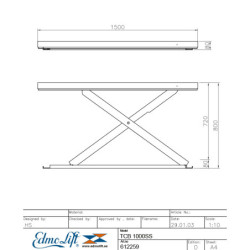 Zv.plošina 1500x800 715mm 1000kg nerezová TCB1000SS