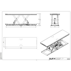 Výťahová plocha dvojitého horizontálneho nožníka TLH2000